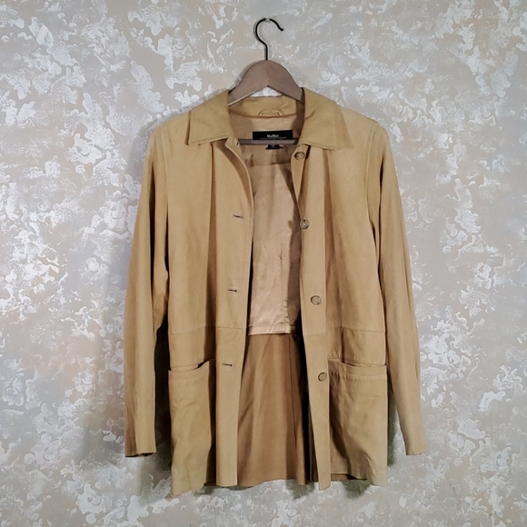 Maxmara weekend tan suede jacket sz 2 - Picture 4 of 16